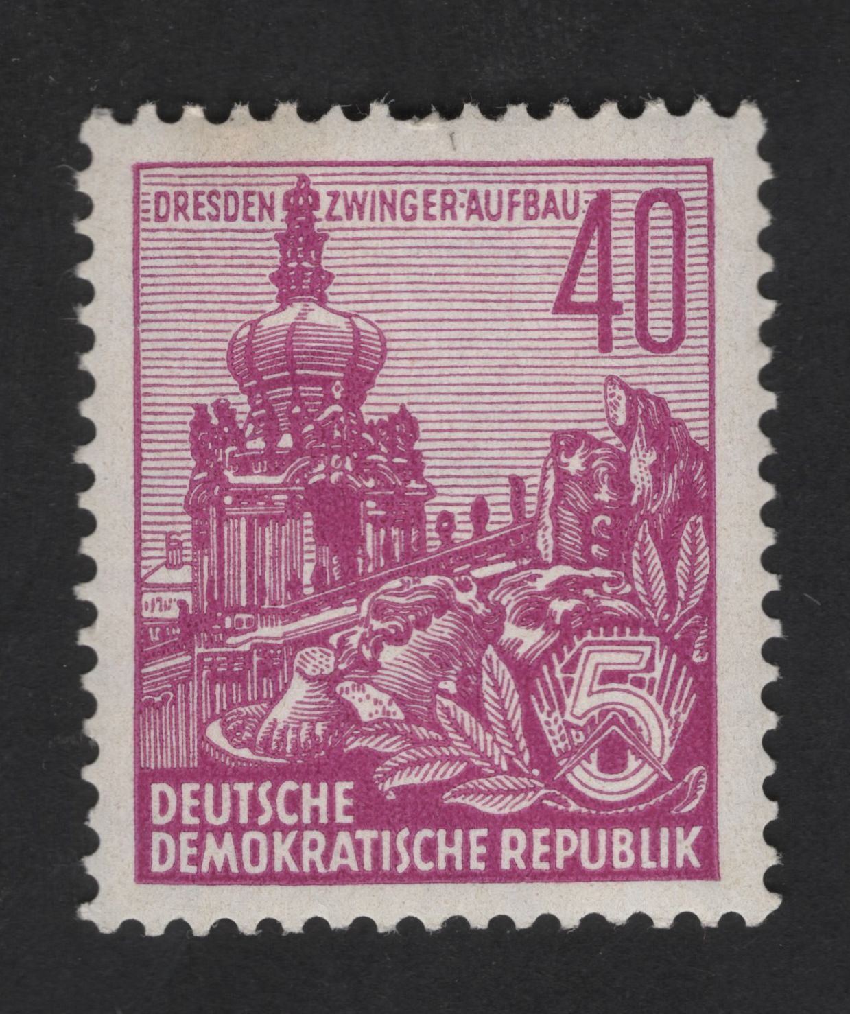 SCG13650 - East Germany 40 Pfennig “Dresden Zwinger Reconstruction” Stamp