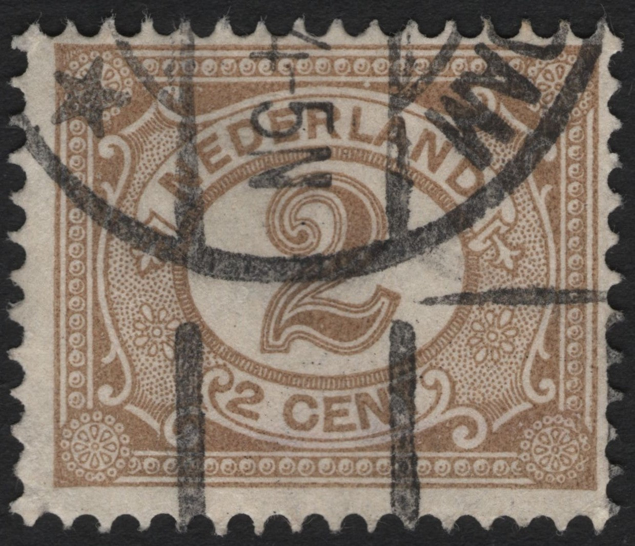 SCG8873 - Netherlands 2 Cents Brown Numeral – Wilhelmina Numeral Series