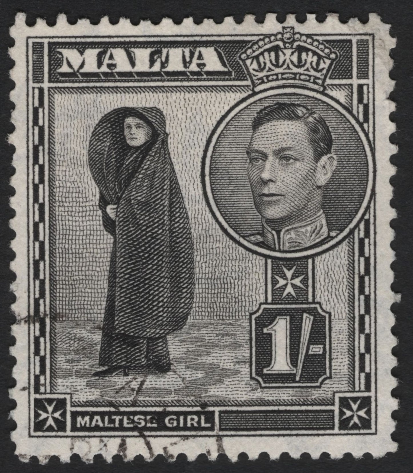 SCG8994 - Malta 1 Shilling “Maltese Girl & King George VI” (1938–43)