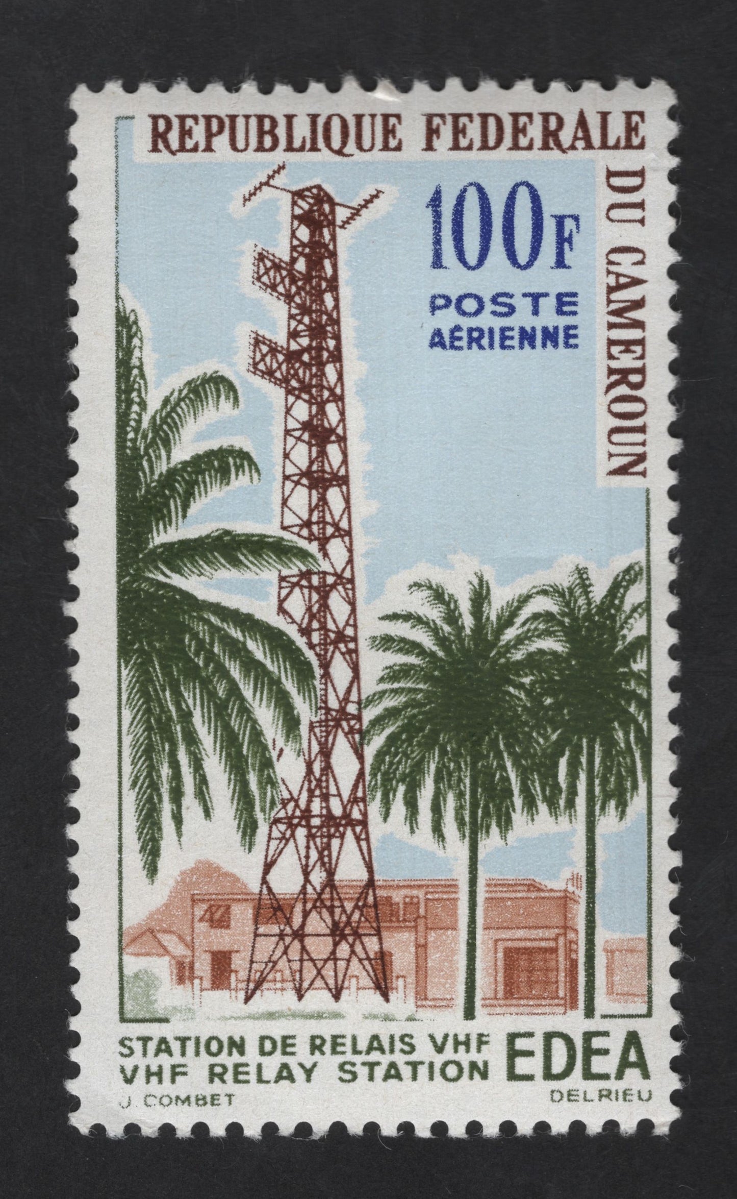 SCG13711 - Cameroon 100F Airmail Stamp – VHF Relay Station, Edea
