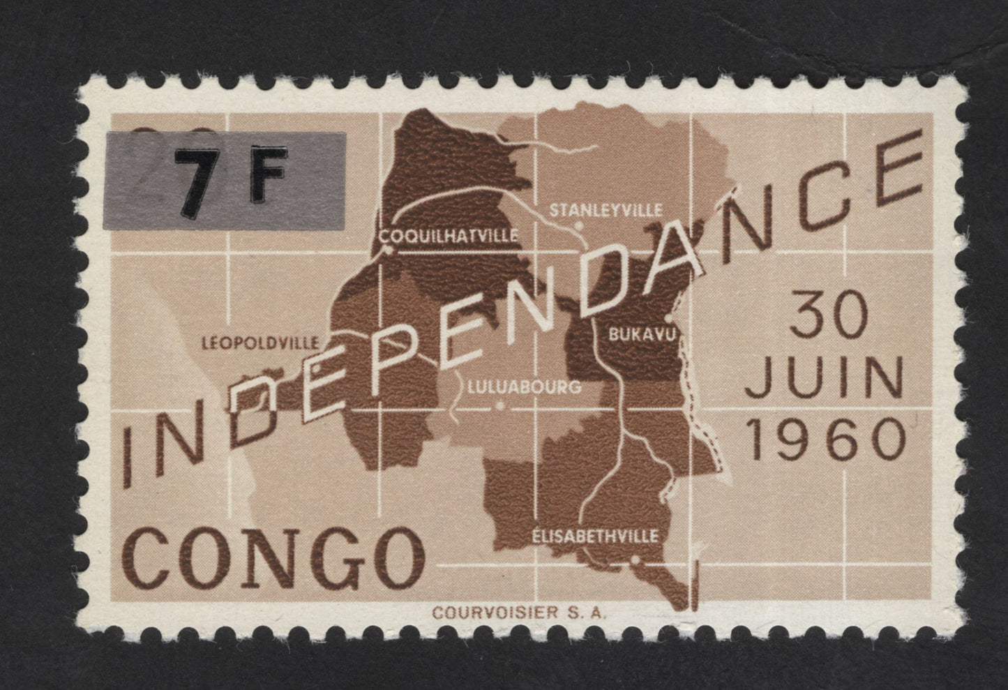 SCG13715 - Congo 7F Independence Map Stamp – 30 June 1960