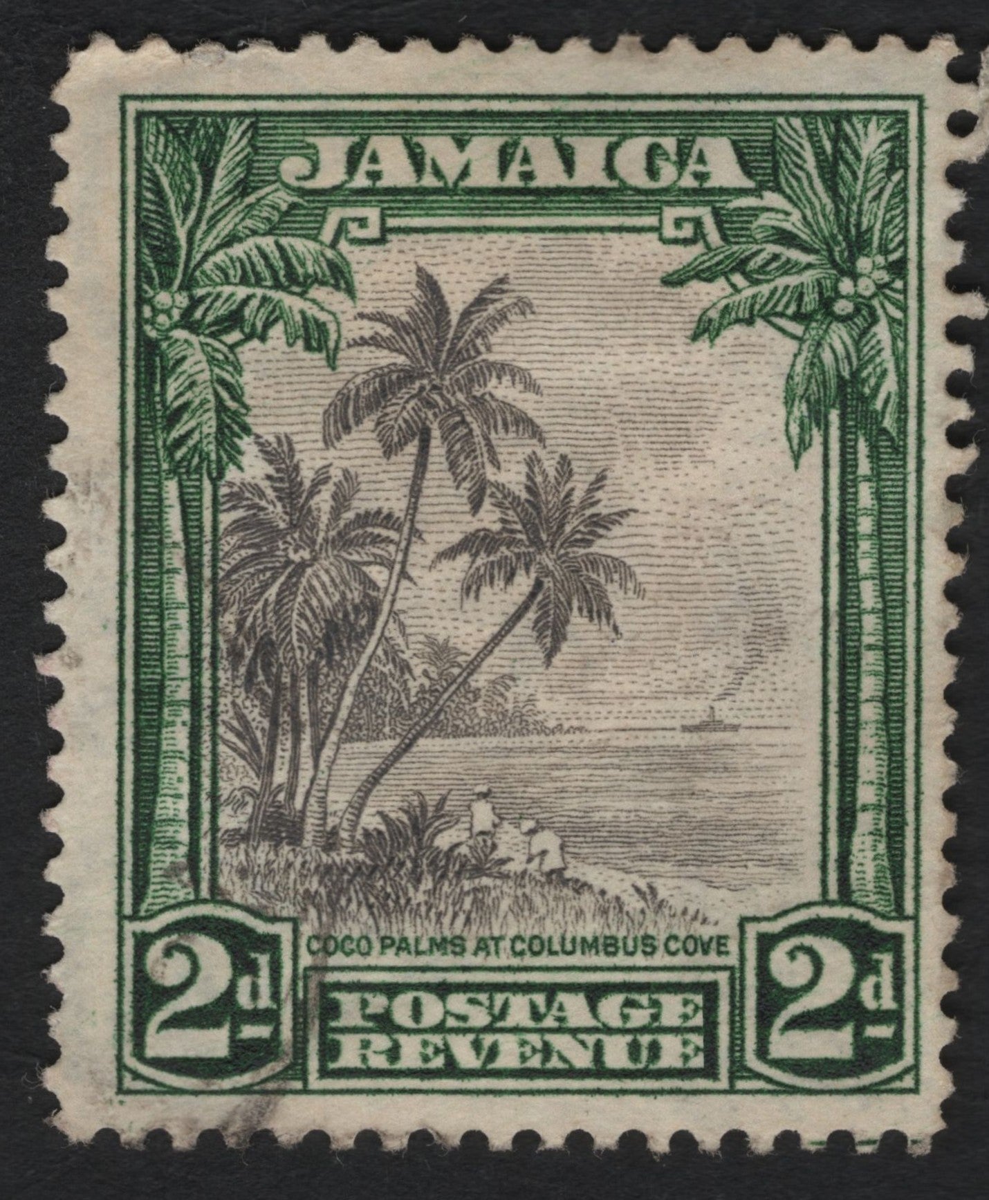SCG8975 - Jamaica 1919 Coco Palms at Columbus Cove – 2d Green & Black