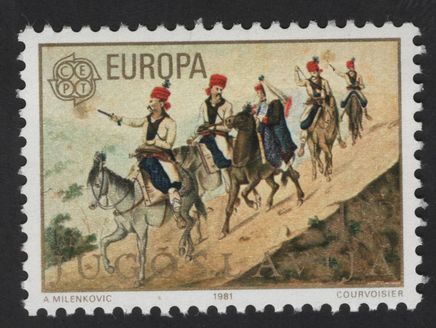 SCG13704 - Yugoslavia 1981 EUROPA CEPT Folk Riders Stamp