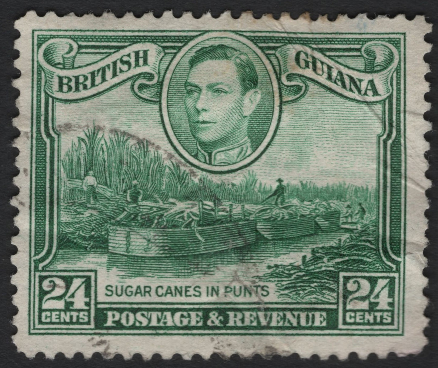 SCG9028 - British Guiana 24c King George VI – Sugar Canes in Punts