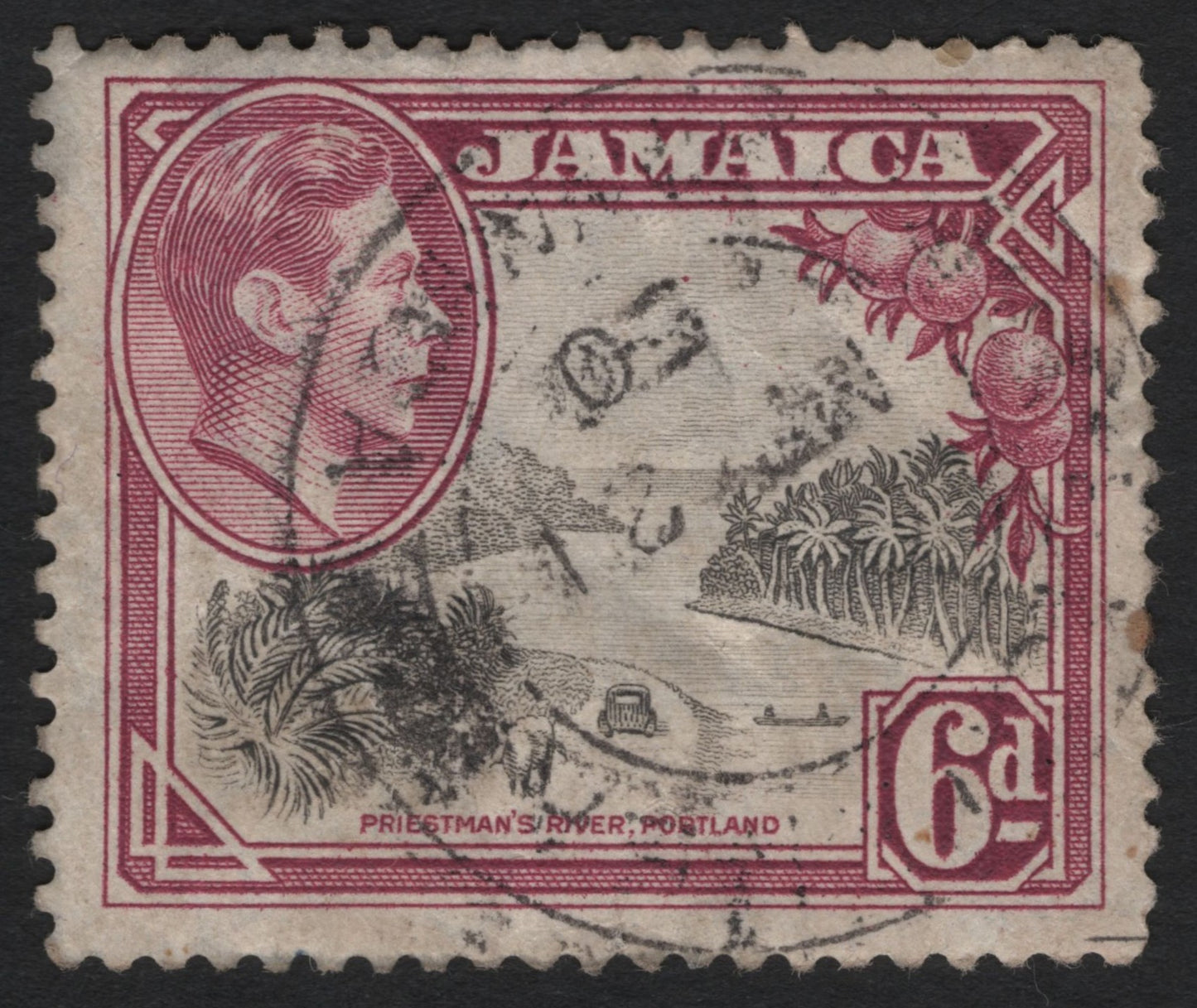 SCG9029 - Jamaica 6d “Priestman’s River, Portland” – King George VI (c.1938–52)