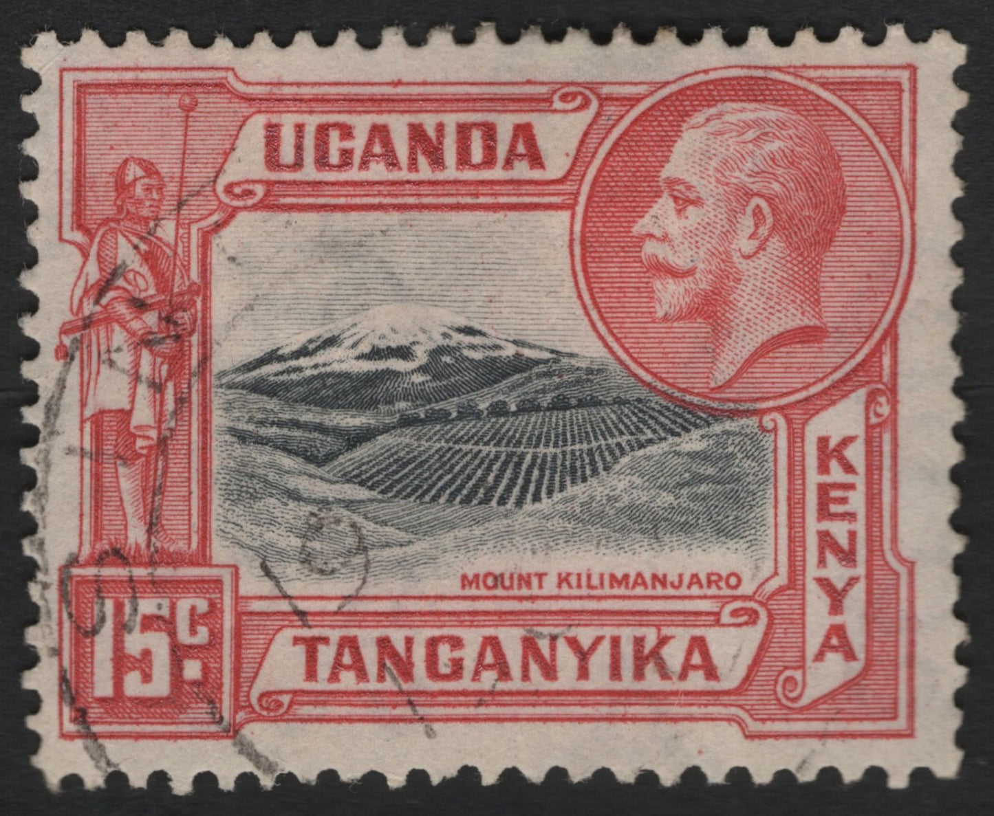SCG9019 - Kenya–Uganda–Tanganyika 15c Mount Kilimanjaro (King George V)