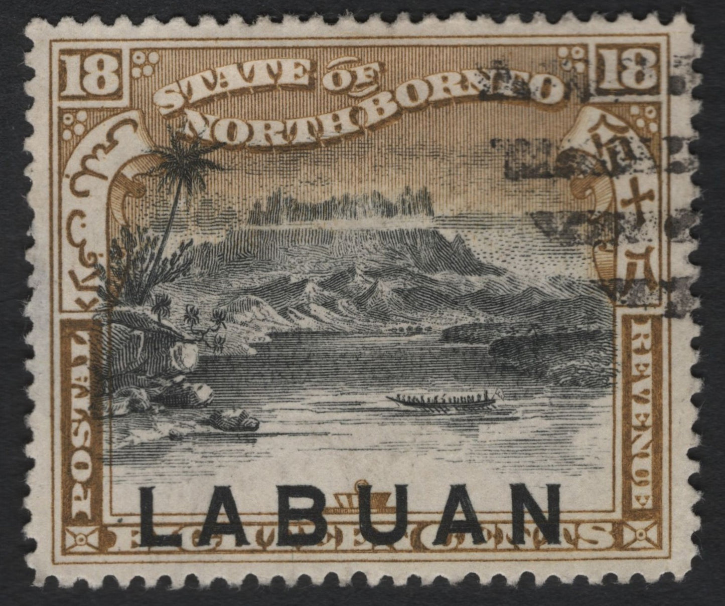 SCG9020 - Labuan Overprint on North Borneo 18c Scene Issue