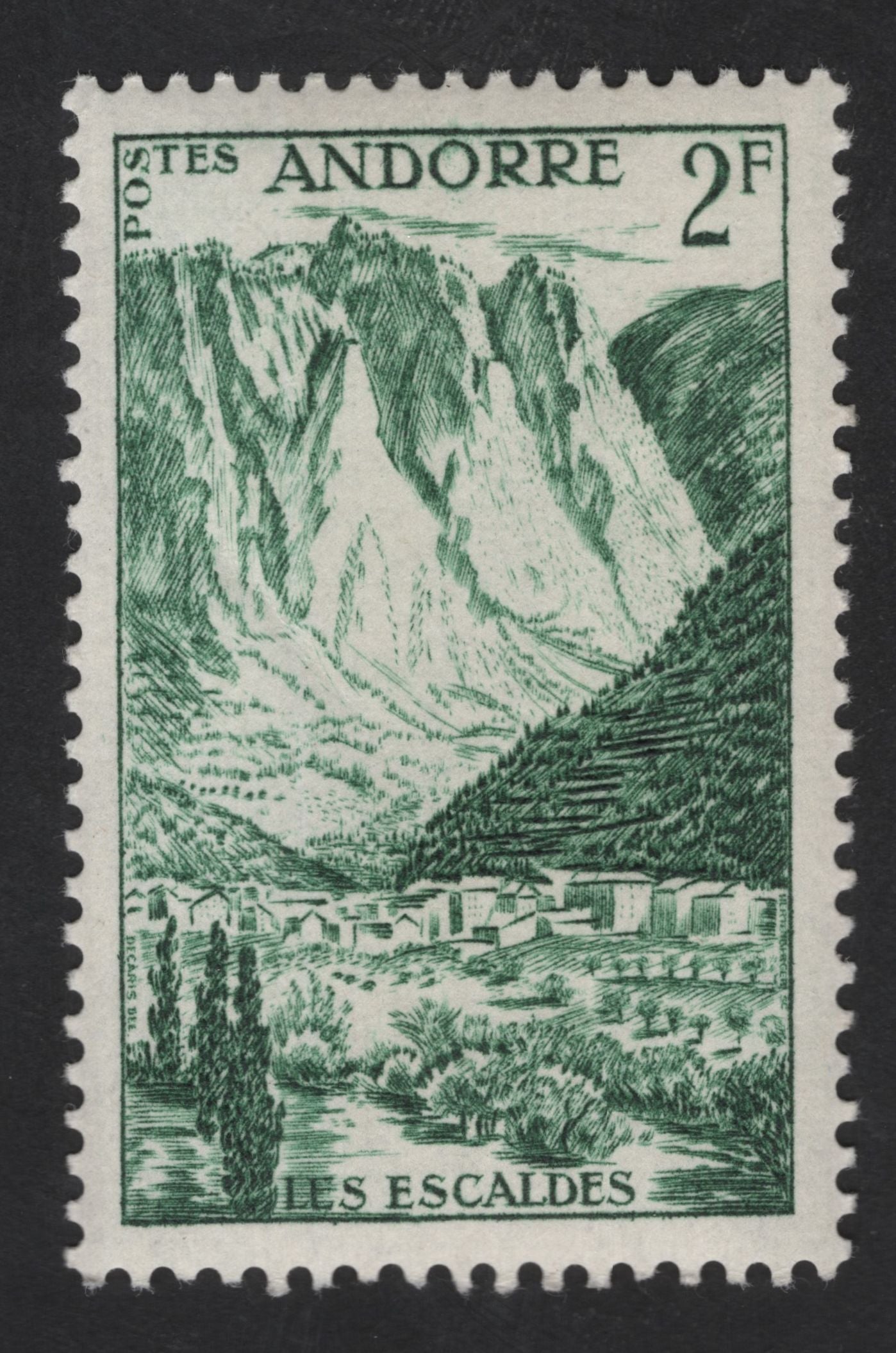 SCG13723 - Andorra 2 Francs “Les Escaldes Landscape” Definitive Stamp
