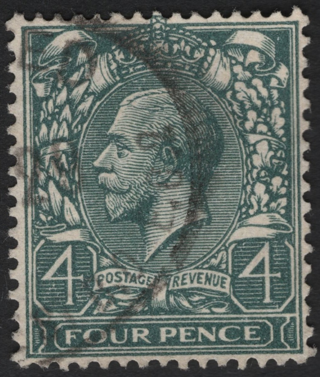 SCG8828 - Great Britain 1912–24 King George V 4d Green – Profile Head Definitive
