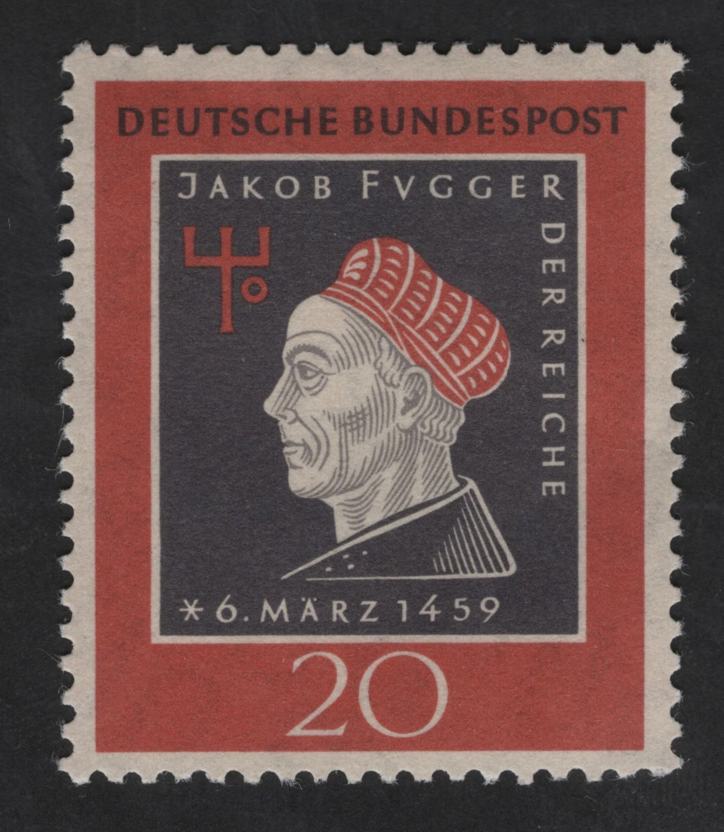 SCG13643 - Jakob Fugger – 500th Birth Anniversary Stamp (Germany, 1959)