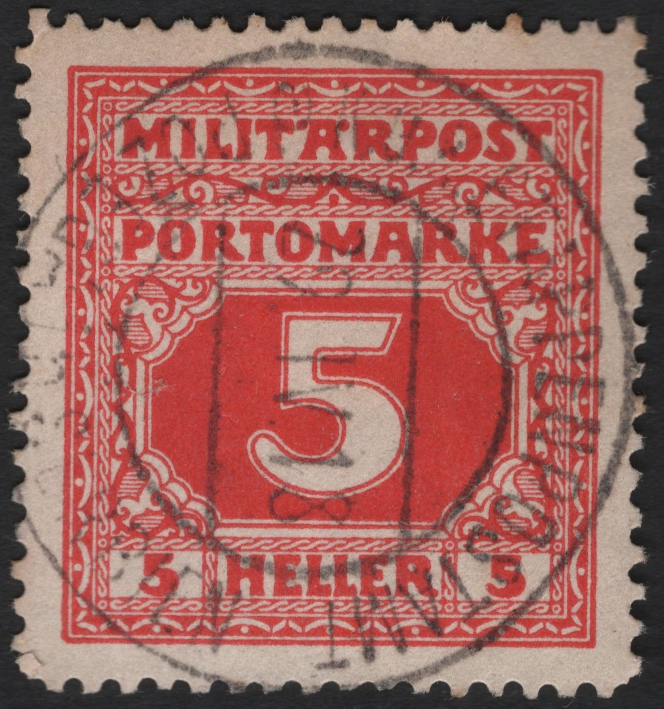 SCG8837 - Austria – 5 Heller Militärpost Postage Due (c.1915–1917)