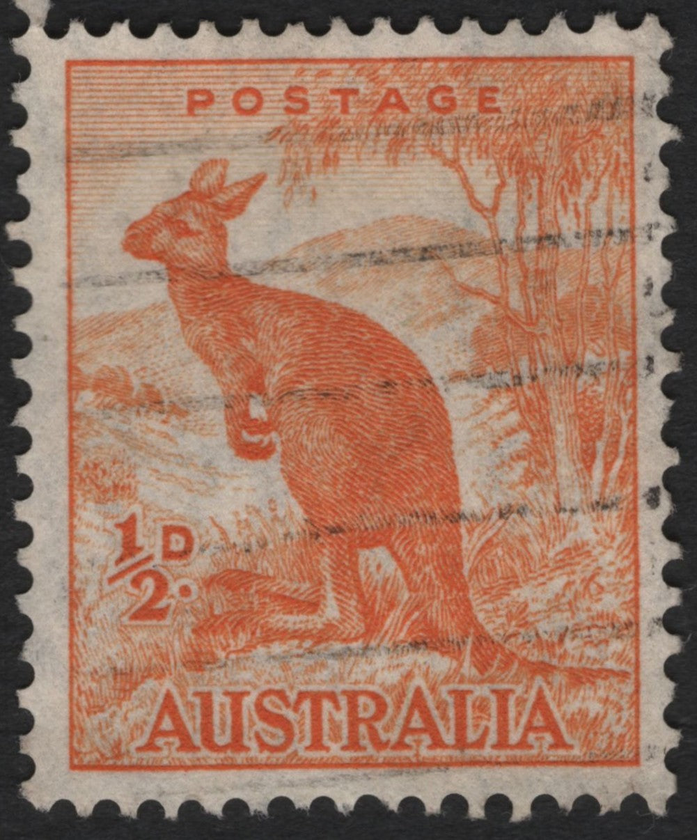 SCG8851 - Australia 1913–1930 “Kangaroo” ½d Orange (Small Multiple / Single Watermark Era)