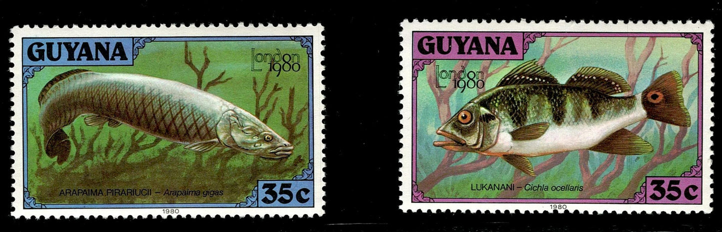 SCG124 Guyana Fish Stamps – Arapaima & Lukanani – London Exhibition Issue - 1980