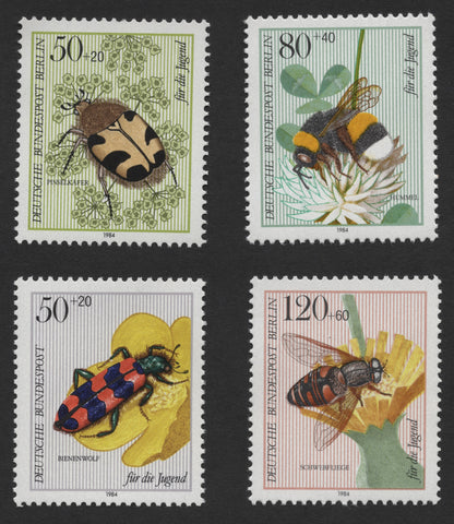 SCG346 - Germany (Berlin) 1984 Insects – “Für die Jugend” Complete Set of 4 (MNH)