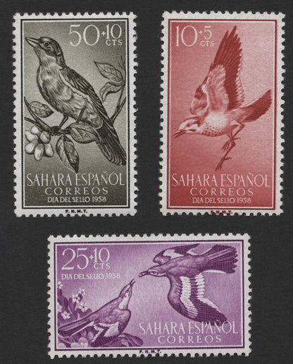 SCG355 - 1958 Spanish Sahara Bird Stamp Set – Día del Sello