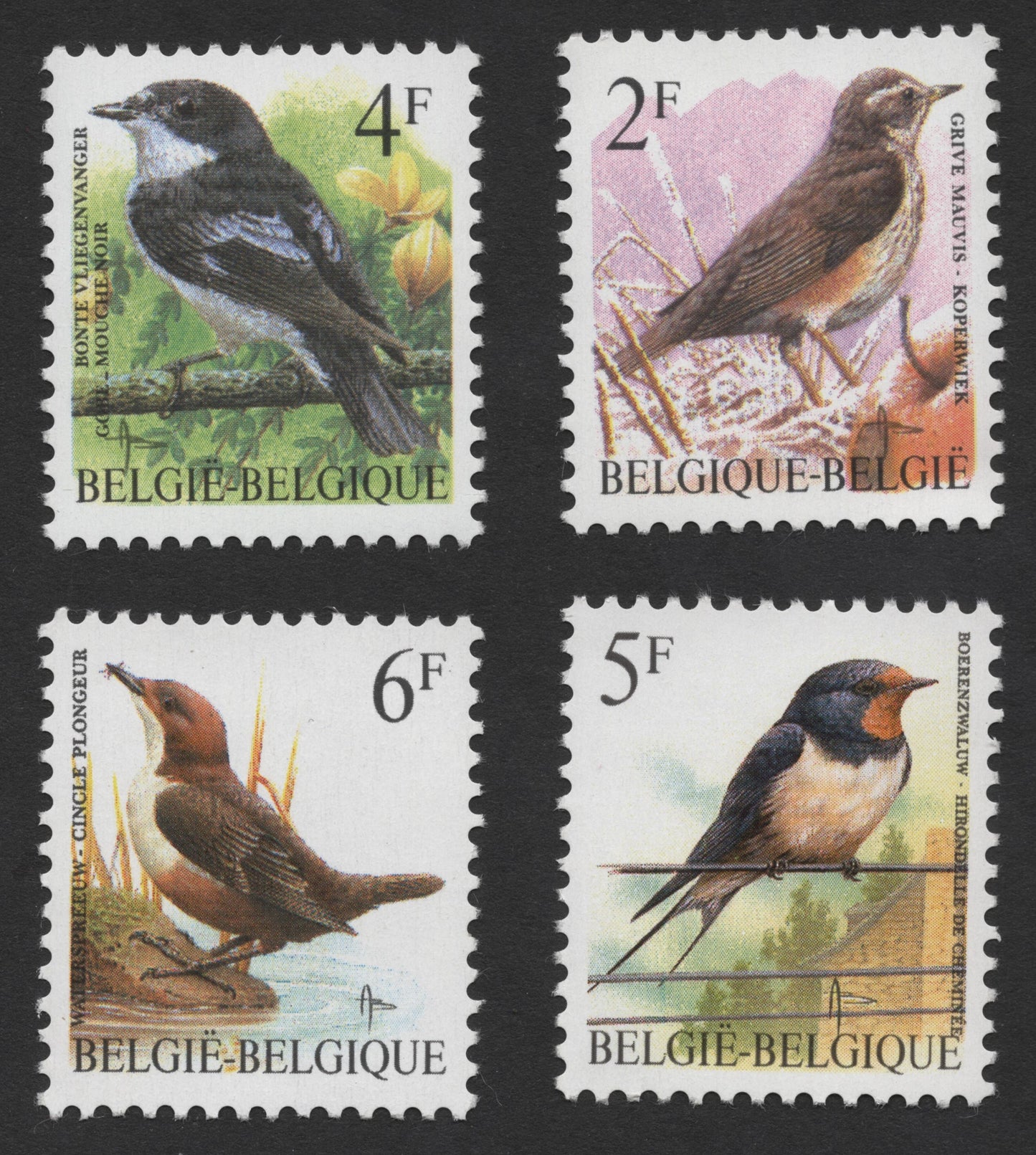 SCG357 - Belgium Bird Series Stamp Set – Native Birds of Belgium