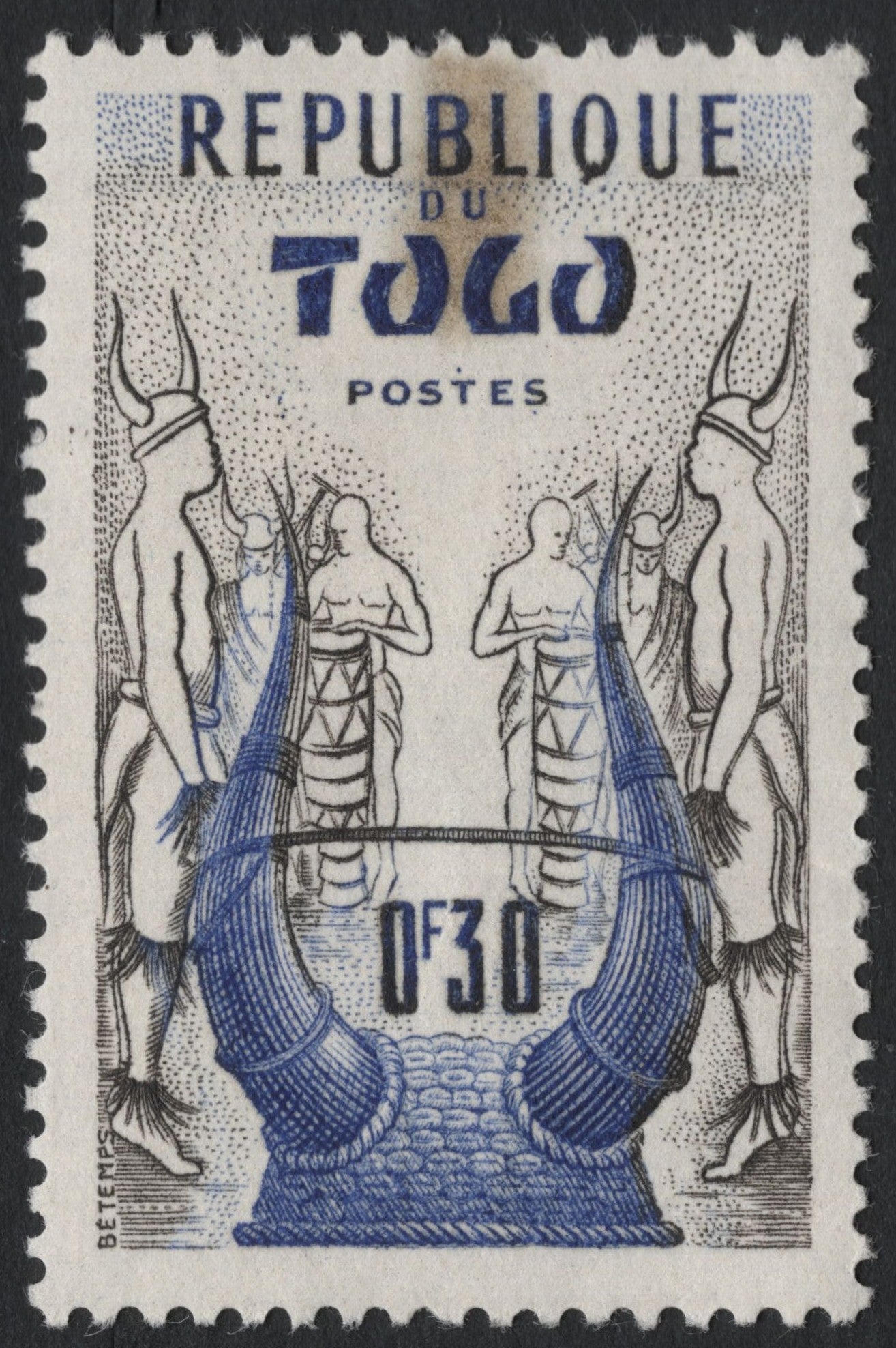 SCG7459 - Togo 1957 – Traditional Drummers and Horns (30 Francs)