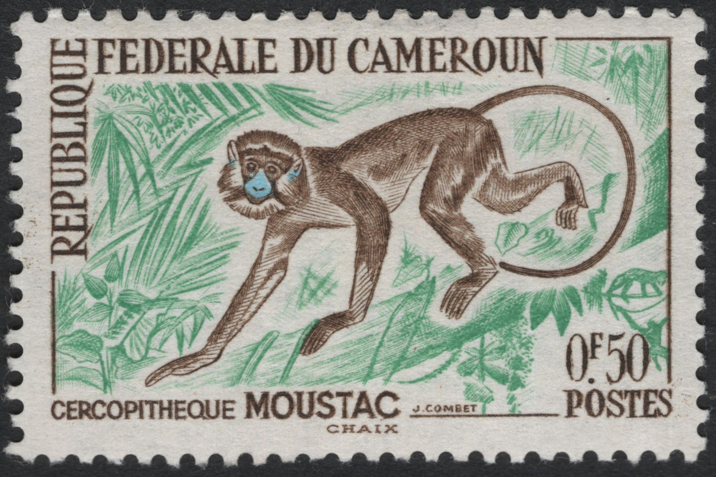 SCG7451 - Cameroon 1962 – Moustached Guenon (Cercopithecus cephus)