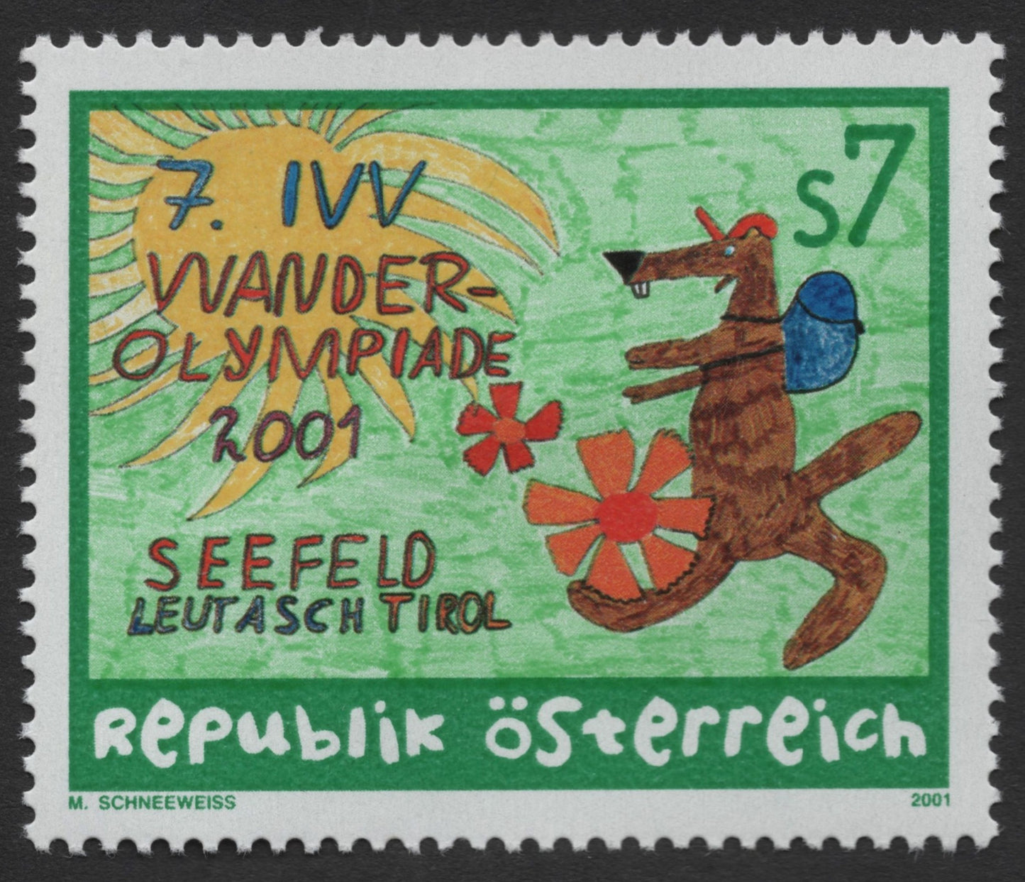 SCG416 - Austria 2001 - 7th IVV Walking Olympiad Seefeld Stamp