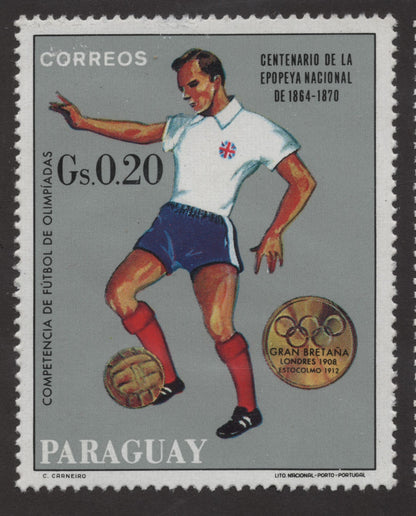 SCG169 Paraguay Olympic Football Commemorative Stamps – 1864–1870 National Epic Centenary