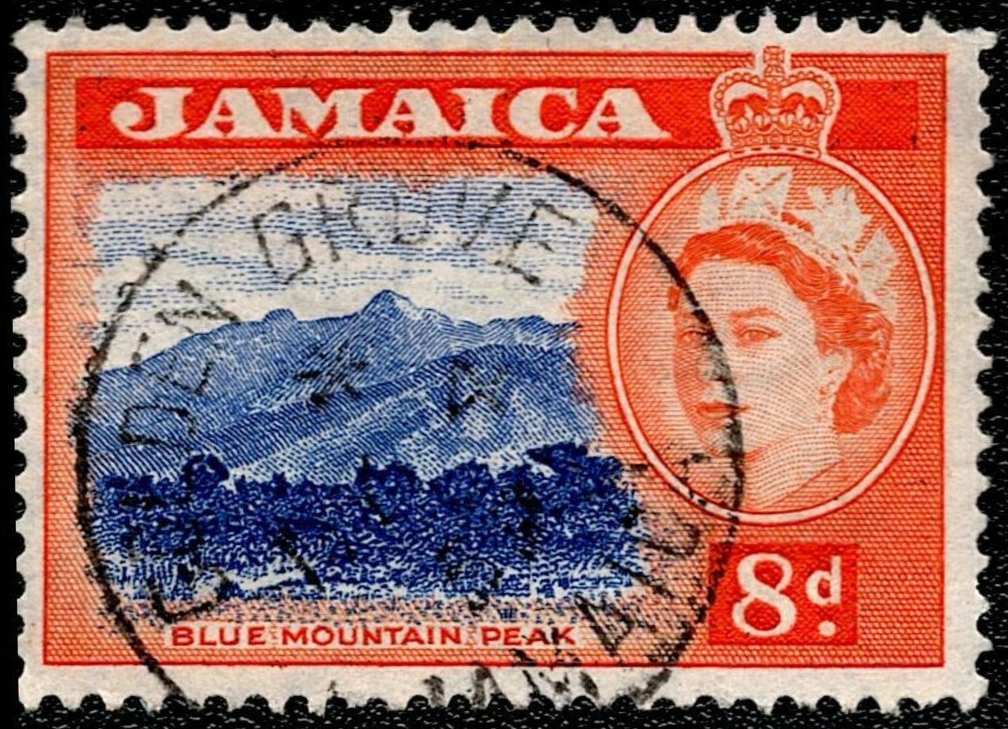SCG701 - Jamaica 8d Blue Mountain Peak Queen Elizabeth II Used
