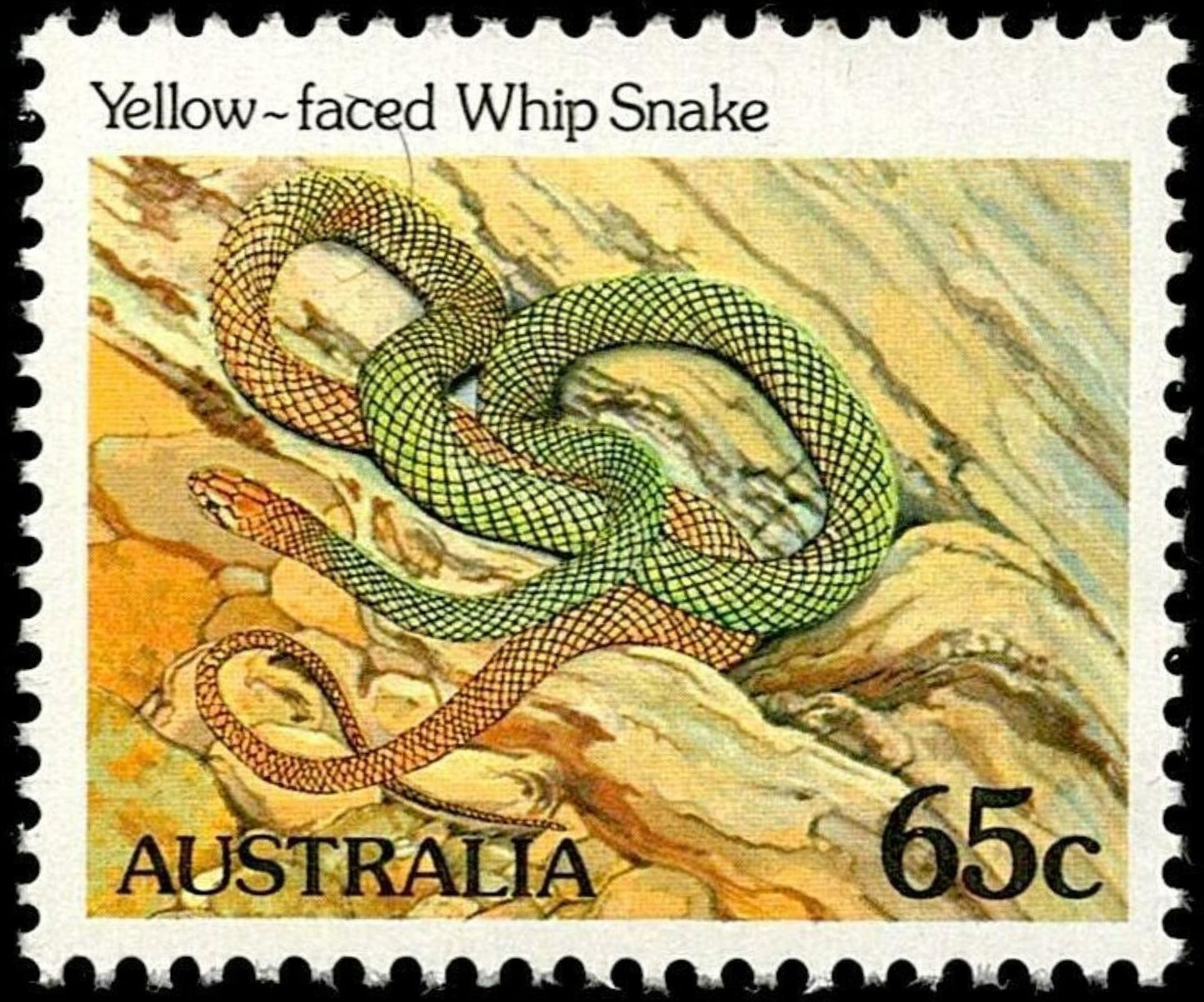 SCG1655 - Australia 65c Yellow-faced Whip Snake Stamp