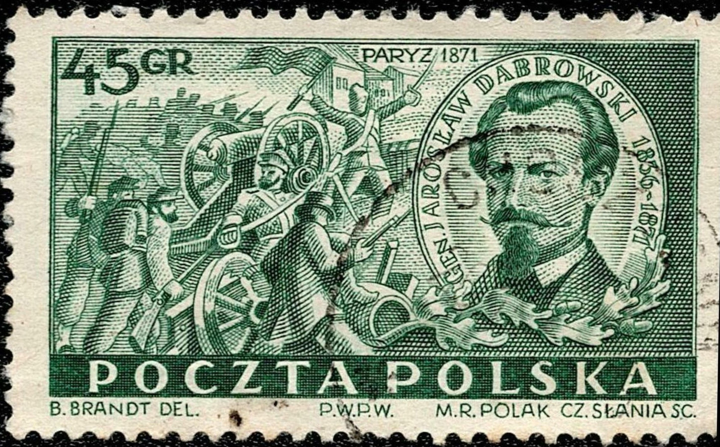SCG703 - Polish 1871 Paris Commune Battle Scene Stamp