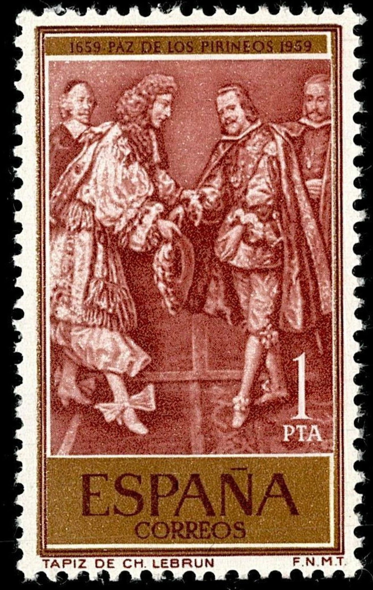 SCG785 - Spain 1959 Stamp – 300th Anniversary of the Treaty of the Pyrenees