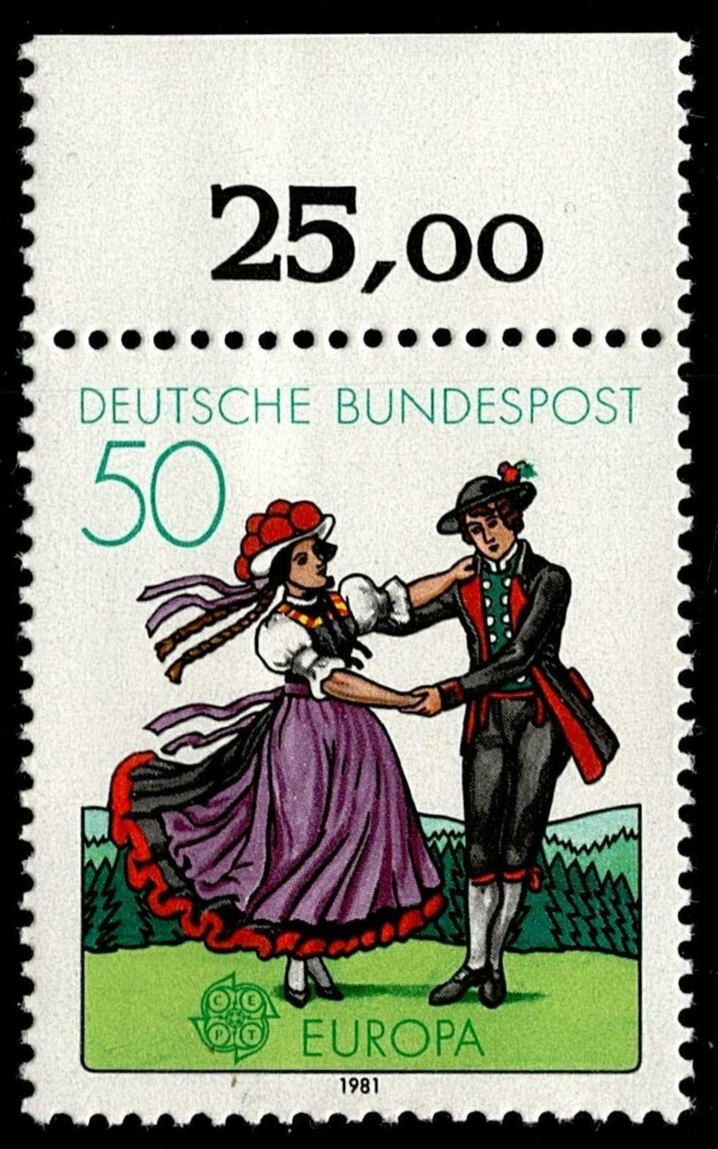 SCG1176 - 1981 Germany Europa Stamp – Black Forest Folk Dance
