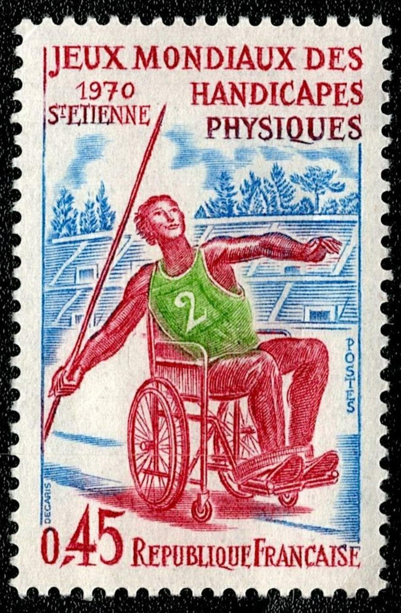 SCG1181 - 1970 France Stamp – World Games for the Physically Disabled