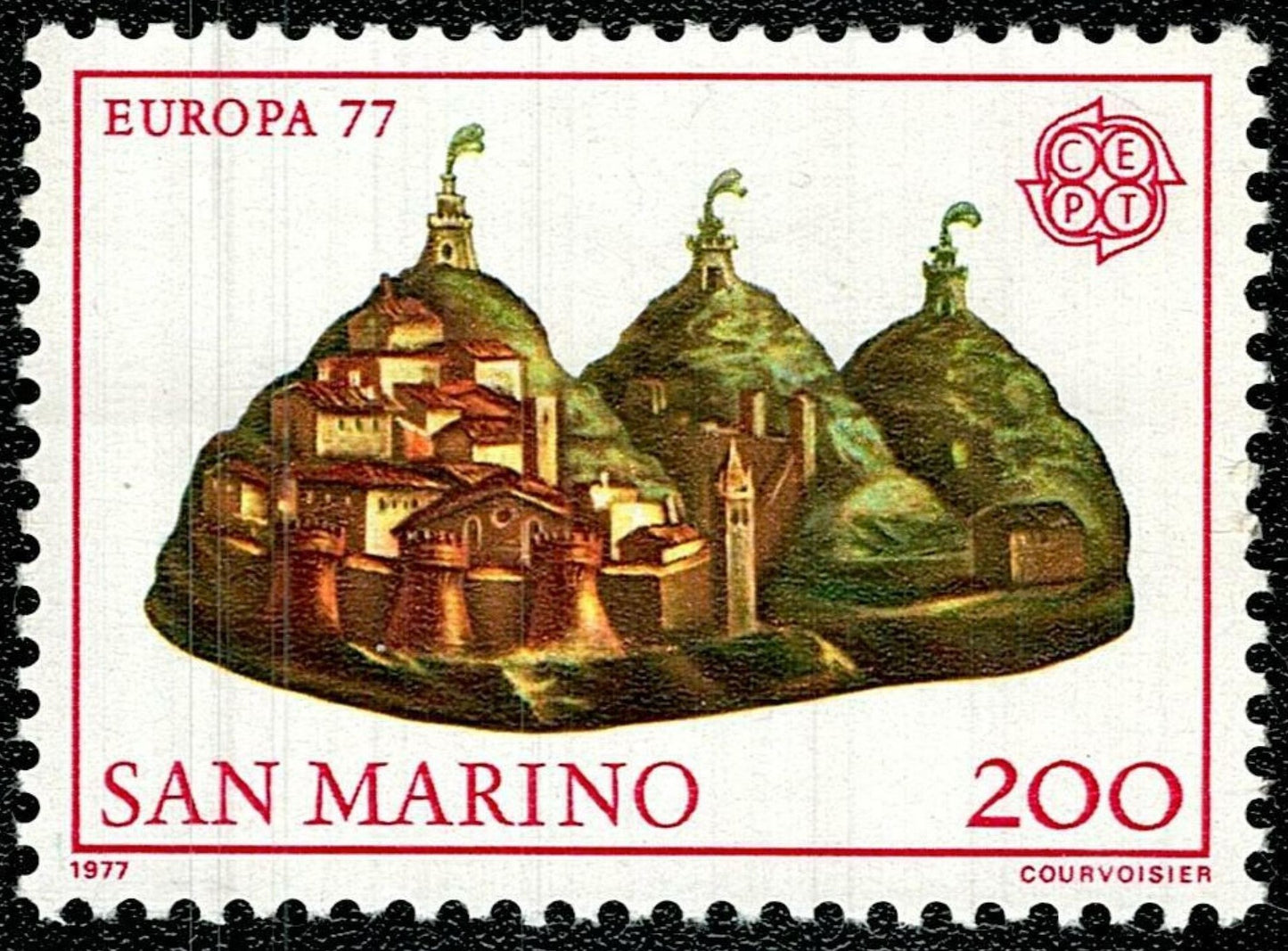 SCG798 - San Marino 1977 Europa CEPT 200 Lire Stamp