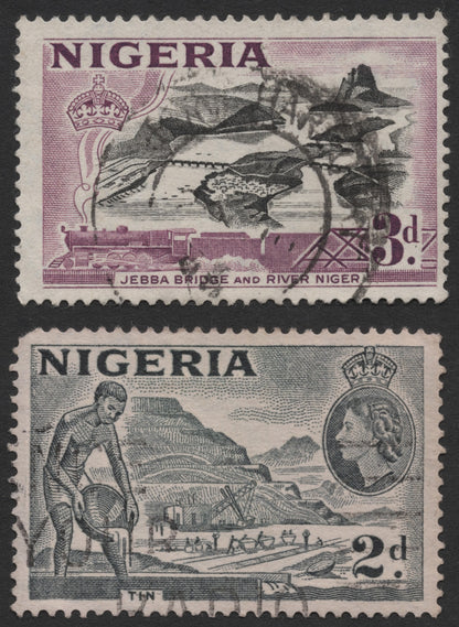 SCG720 - Nigeria Jebba Bridge & Tin Mining Stamp Pair (Used)