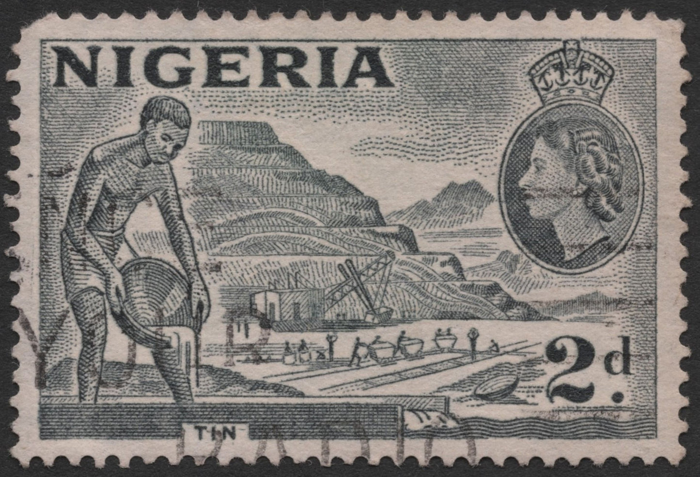 SCG720 - Nigeria Jebba Bridge & Tin Mining Stamp Pair (Used)
