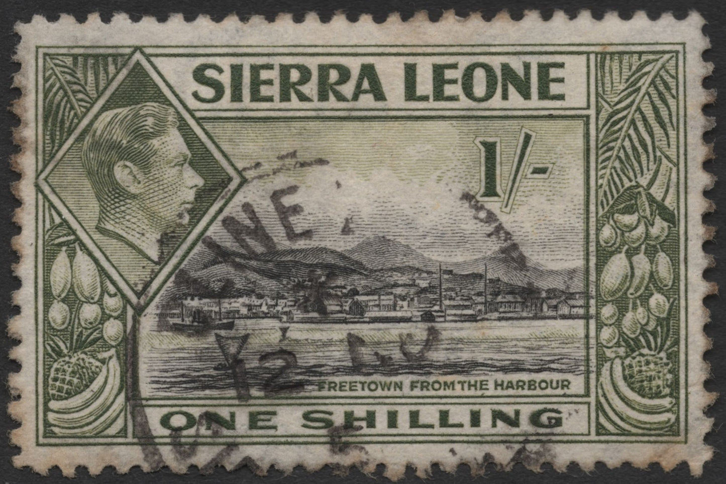 SCG712 - Sierra Leone Freetown from Harbour Set – 3d & 1/- King George VI (Used)
