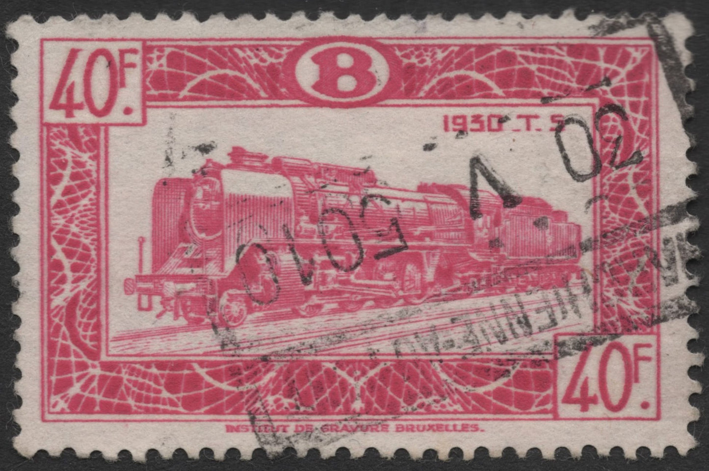 SCG713 - Belgium Railway Locomotive Stamps – 40F & 50F Series (Used)