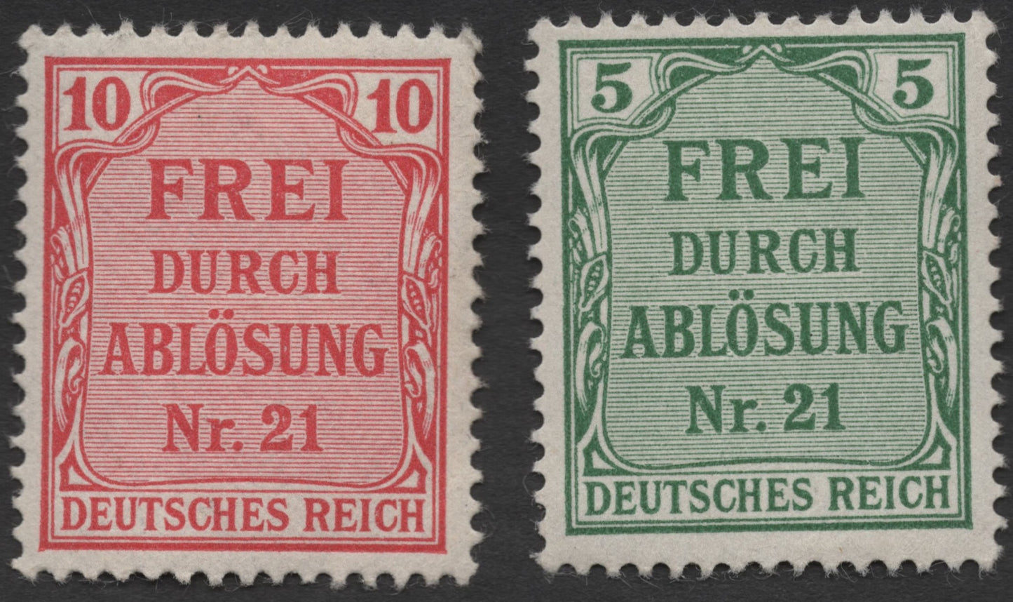 SCG722 - German Reich Ablösung Revenue Stamps Set