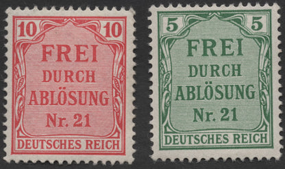 SCG722 - German Reich Ablösung Revenue Stamps Set