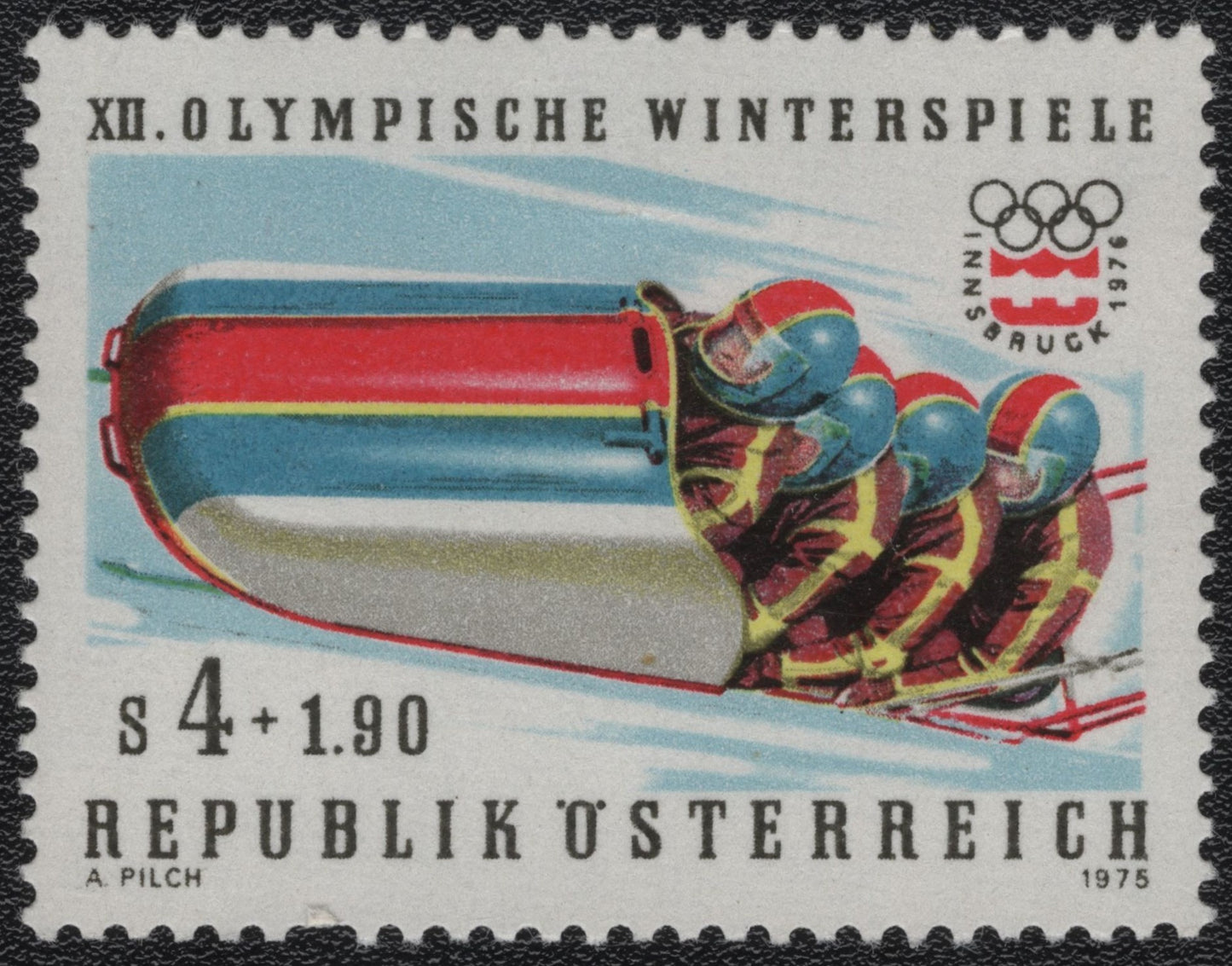 SCG883 - 1975 Austria Stamp – Innsbruck Winter Olympics Bobsleigh