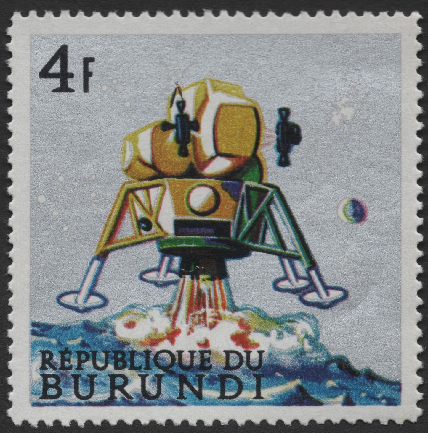 SCG885 -  Burundi Space Exploration Stamp – Lunar Module Launch