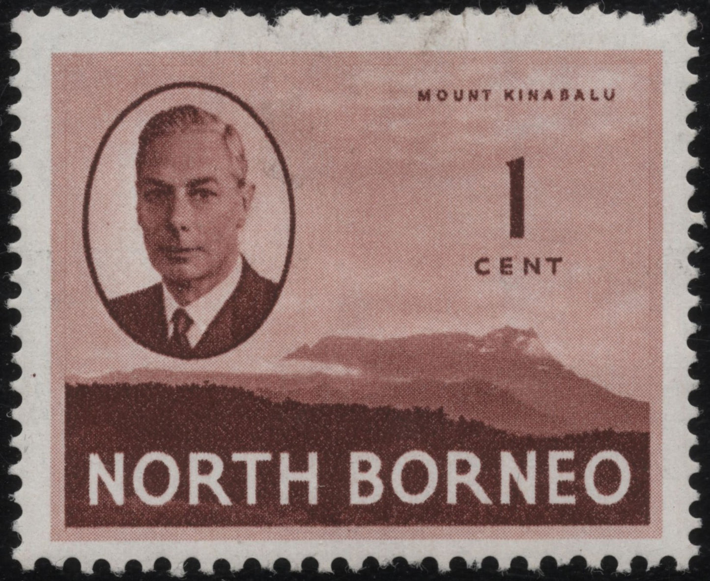 SCG861 - North Borneo Mount Kinabalu 1 Cent Stamp