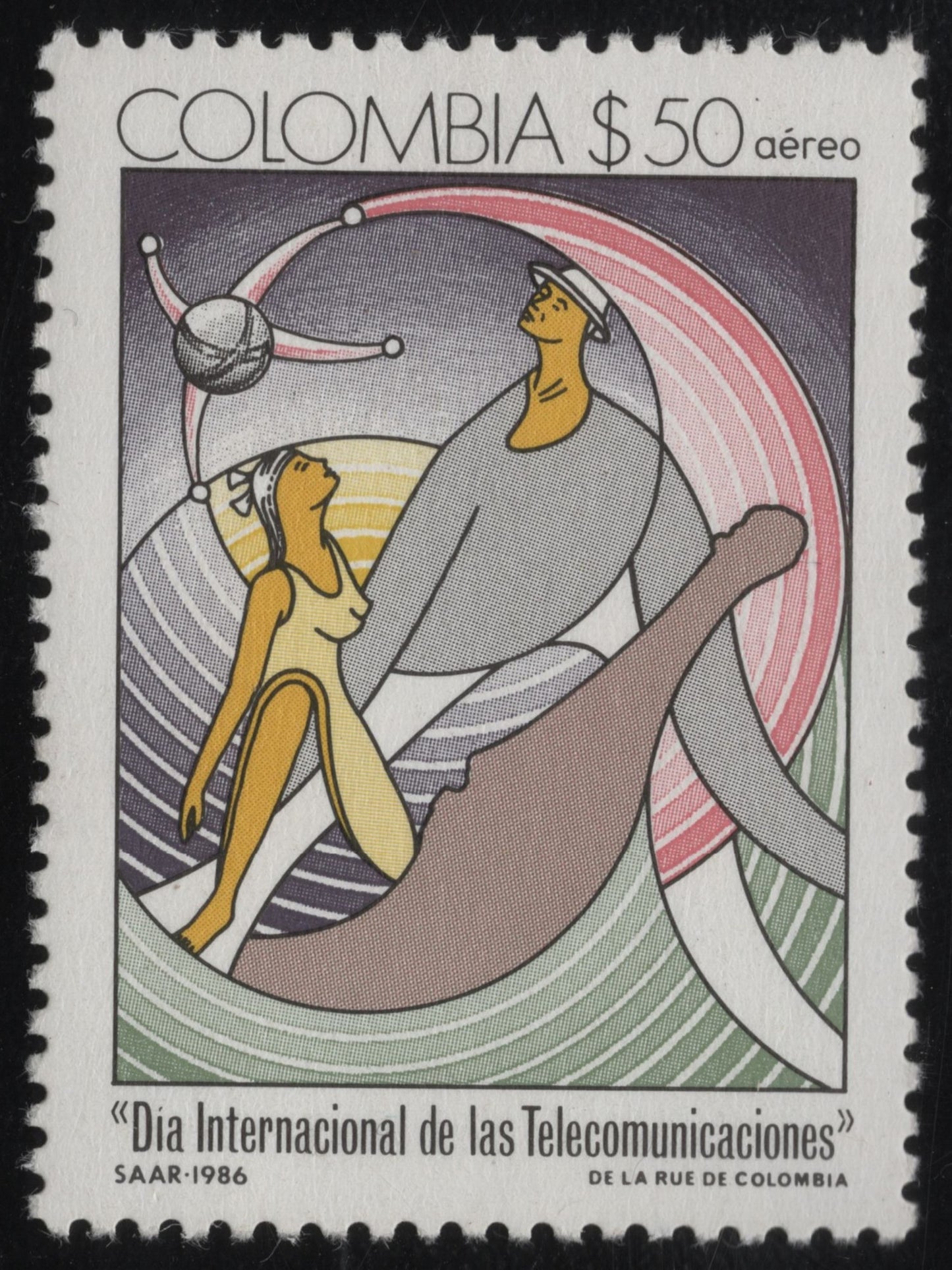SCG849 - Colombia 1986 International Telecommunications Day Stamp