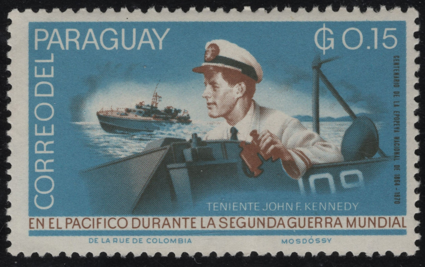SCG915 - John F. Kennedy in WWII – Paraguay Stamp