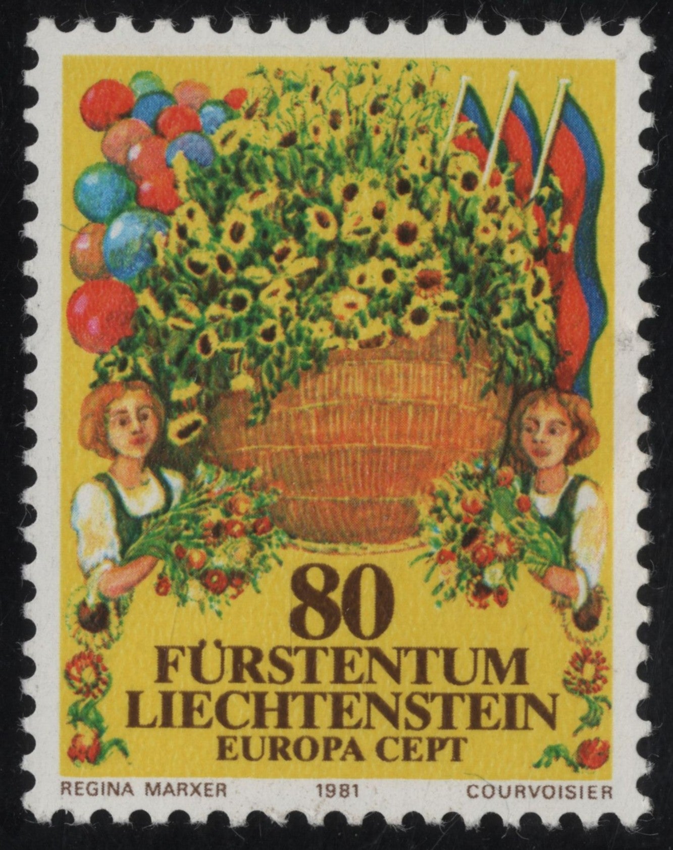 SCG918 - 1981 Liechtenstein Europa CEPT – Basket of Flowers
