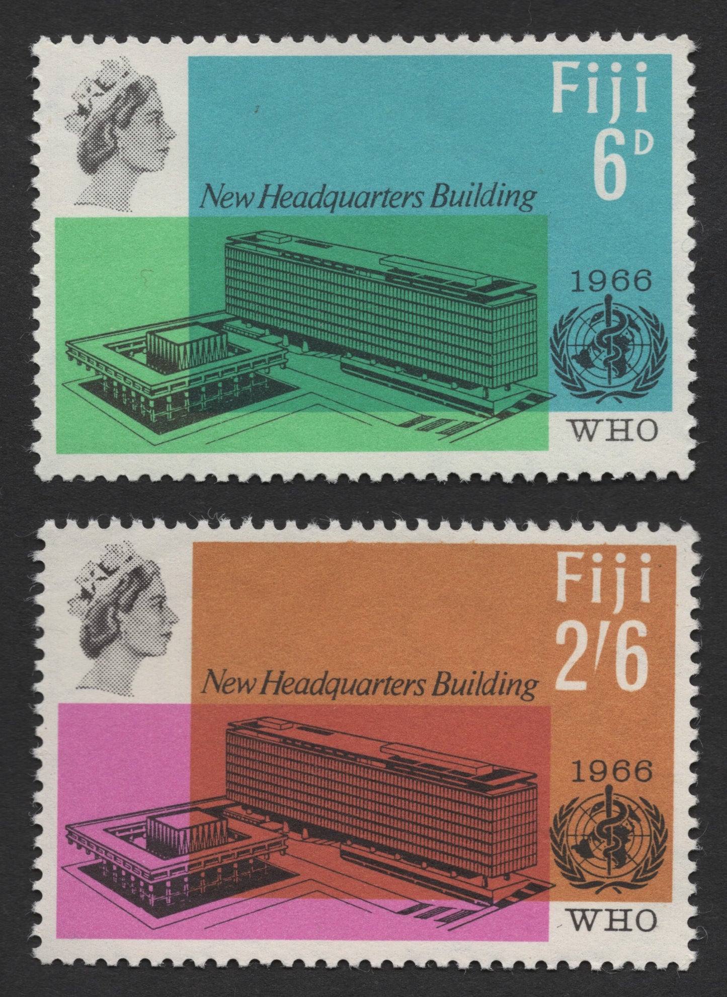 SCG940 - Fiji 1966 WHO Headquarters Inauguration Stamps