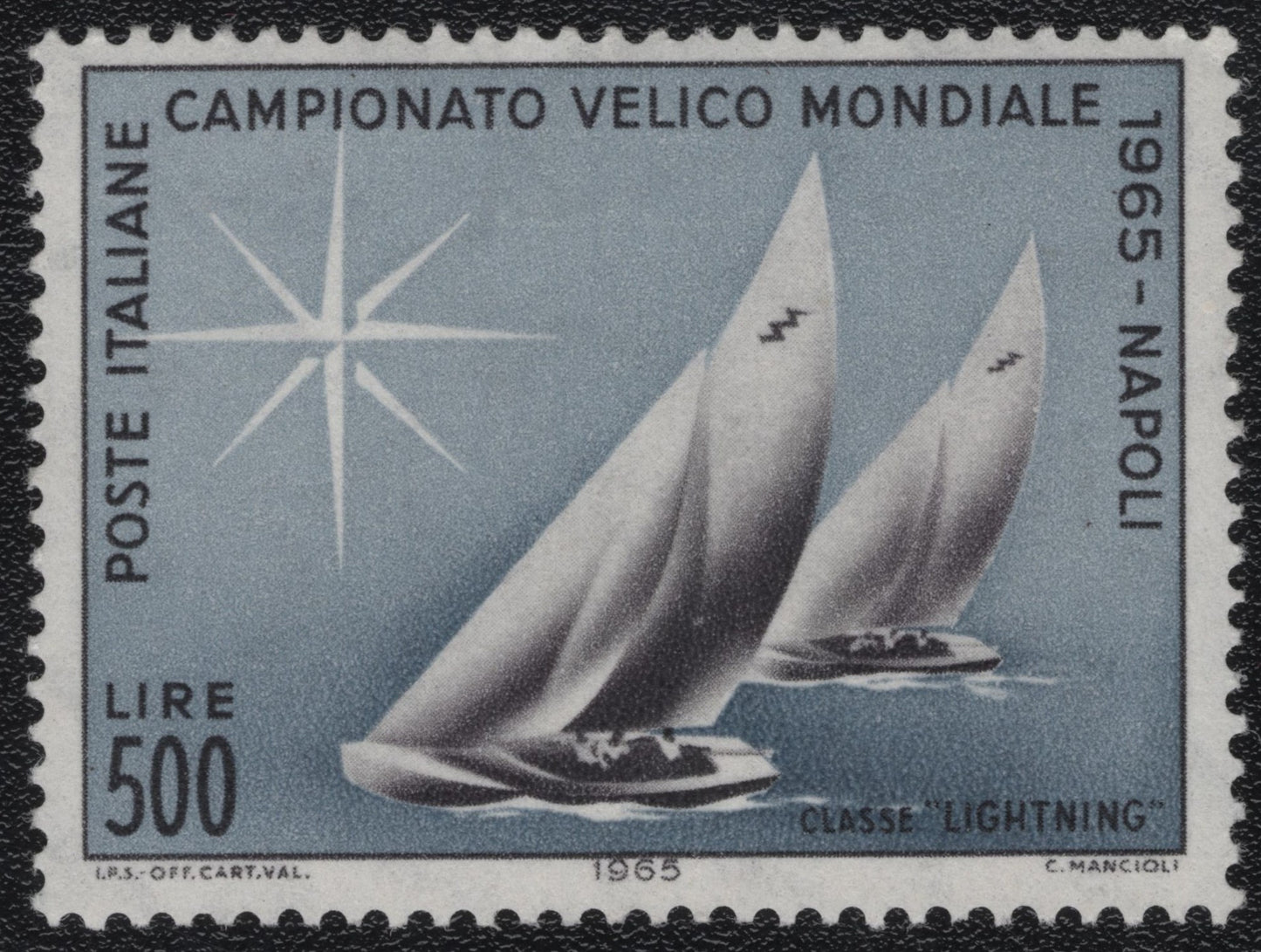 SCG981 - 1965 Italy Stamp – Lightning Class World Sailing Championship, Naples