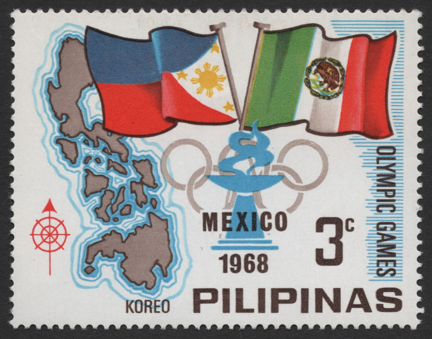 SCG974 - 1968 Philippines Stamp – Mexico Olympic Games Commemoration