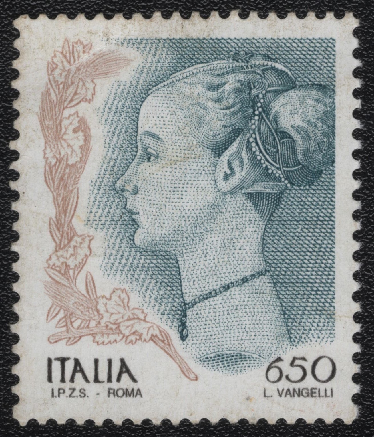 SCG1041 - Italy 650 Lire – Renaissance Head by L. Vangelli (Definitive Issue)