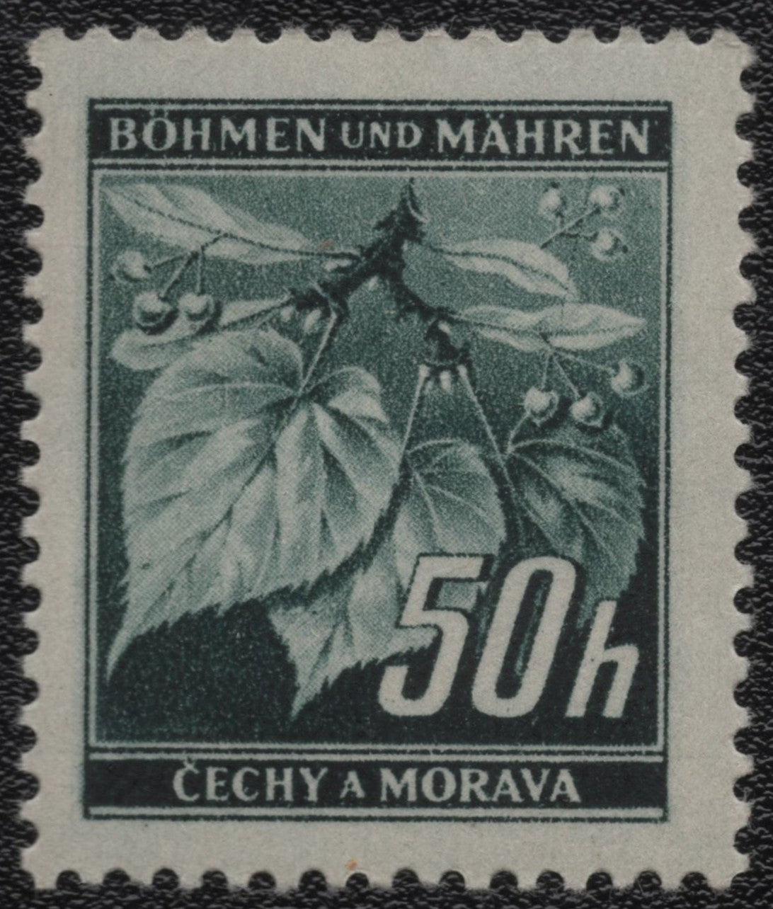 SCG1101 - Bohemia and Moravia – 50h Linden Leaf Issue (Mint)