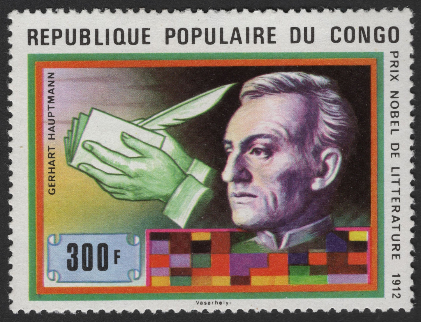 SCG1105 - Congo 1970s – Gerhart Hauptmann Nobel Prize Literature Stamp (1912)