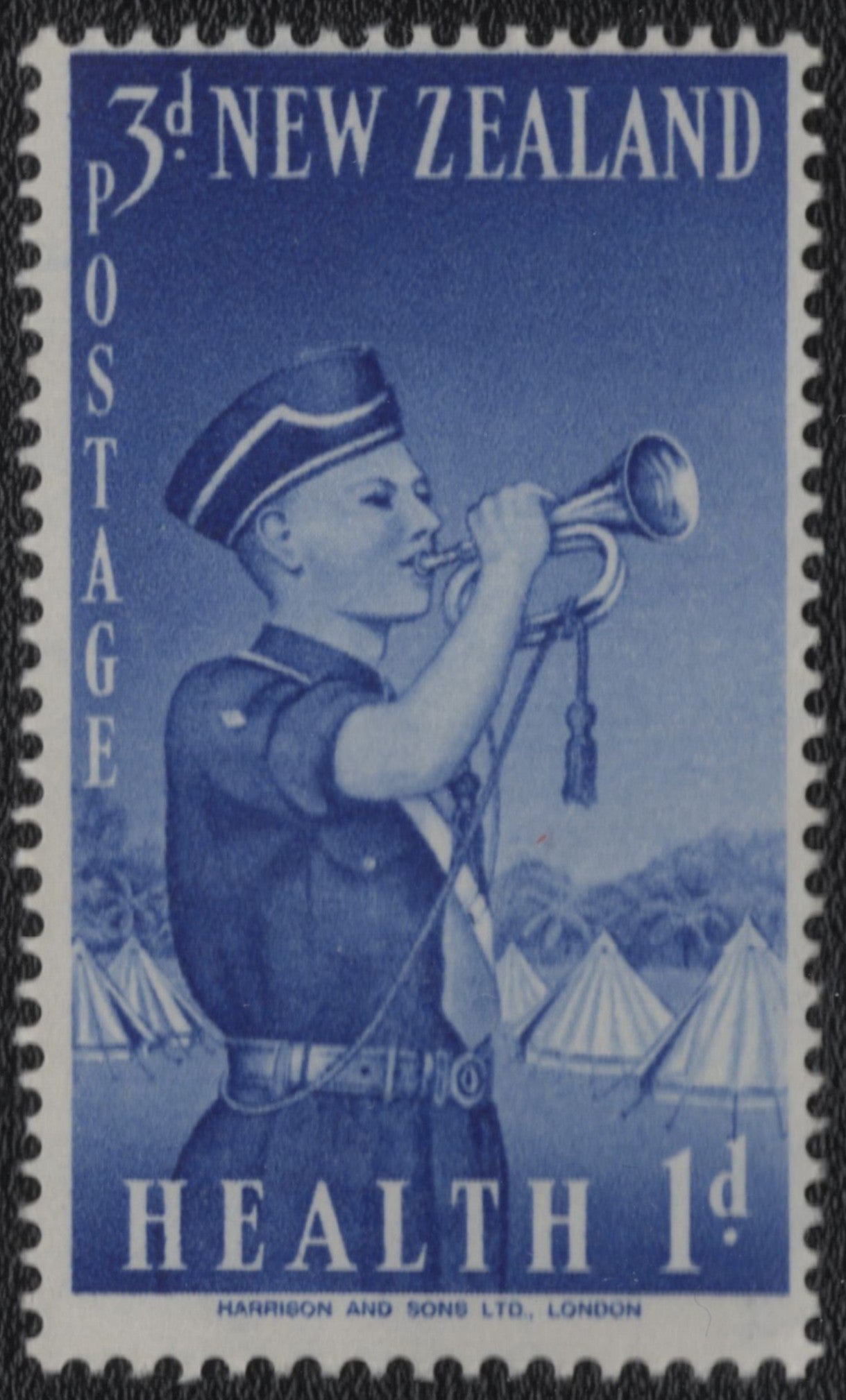 SCG1149 - New Zealand Health Stamp - Youth Bugler at Camp